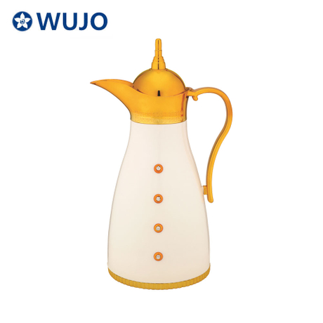 Wujo阿拉伯德白金电镀塑料热水瓶与玻璃衬里