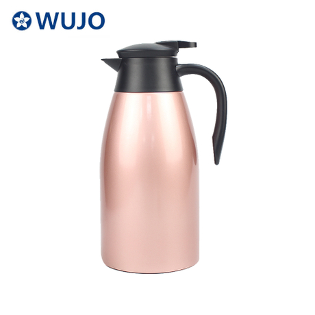 2L 304粉红色热冷双墙不锈钢热水瓶咖啡壶