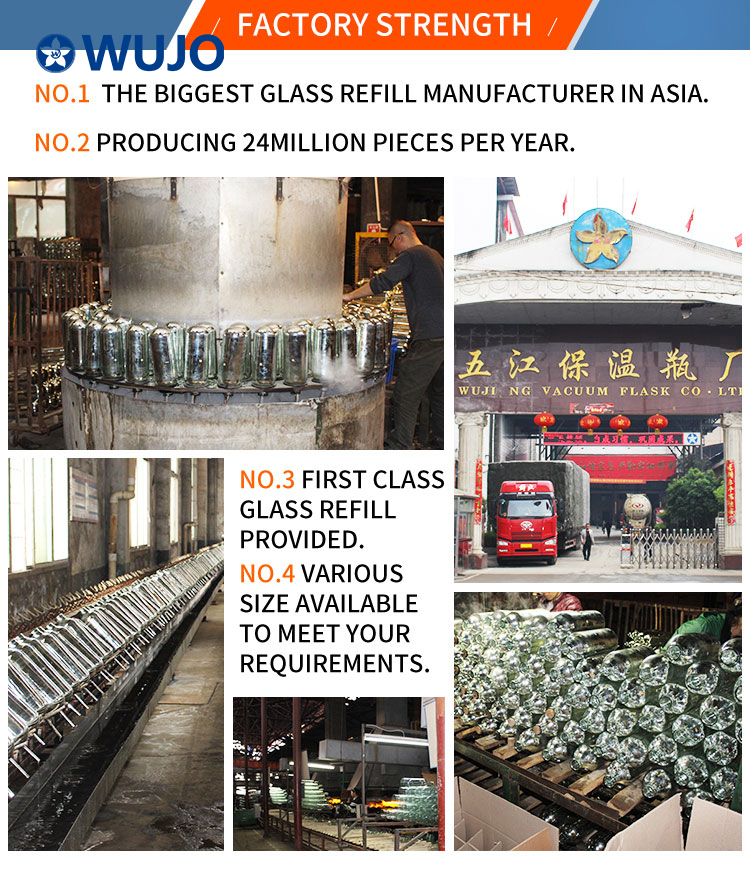Wujo制造商定制最佳销售热水瓶真空玻璃填充高品质