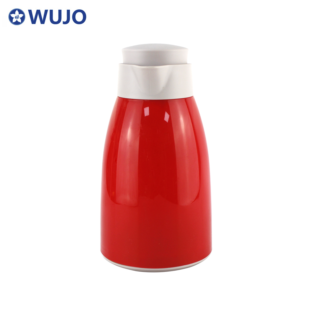 Wujo红色定制热冷热阿拉伯咖啡壶真空瓶塑料热水瓶