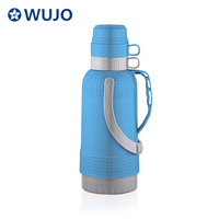 Wujo 3.2升塑料蓝色真空热瓶盖玻璃填充物